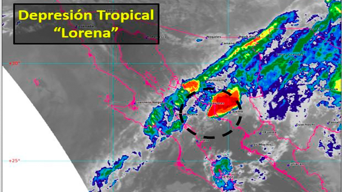 Lorena se degrada a depresión tropical al internarse en Sonora