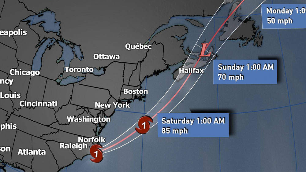 Dorian se degrada a huracán categoría 1 frente a la costa de EE.UU.