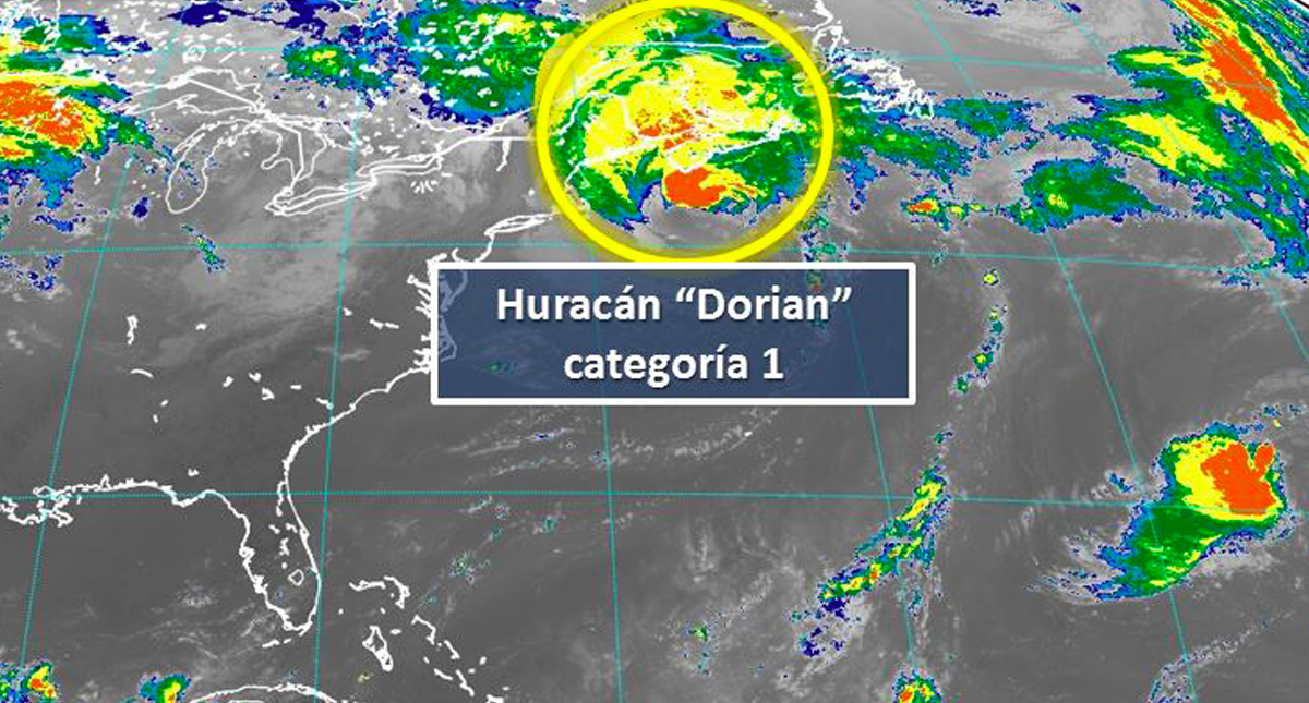 Dorian se mantiene como huracán categoría 1