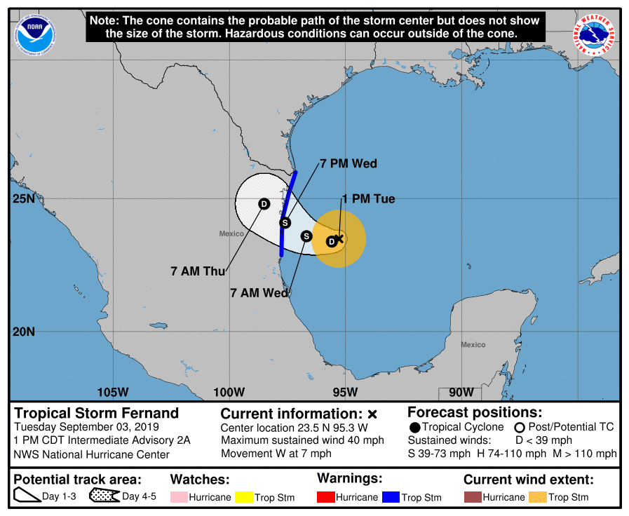 Se forma la tormenta tropical 'Fernand'; afectará Tamaulipas y Nuevo León - fernand