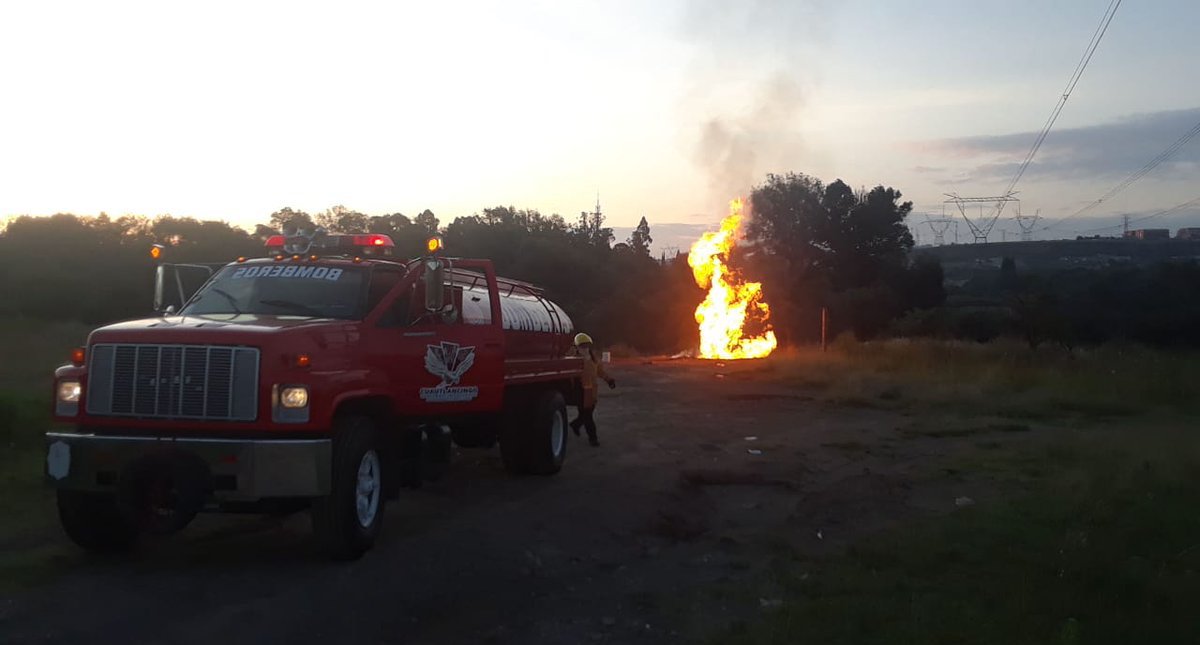 Seis lesionados por incendio en ducto de Gas LP en Puebla
