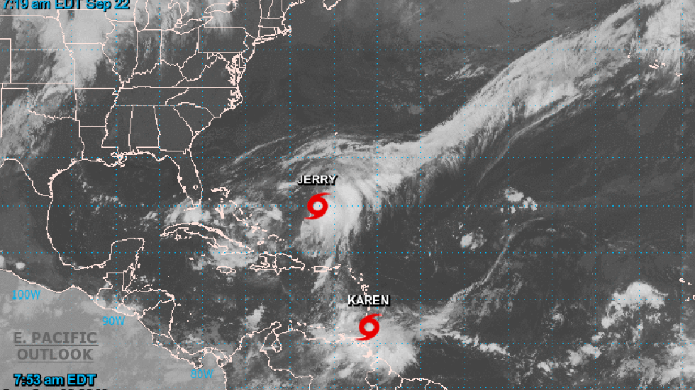 Se forma la tormenta tropical Karen en el Océano Atlántico