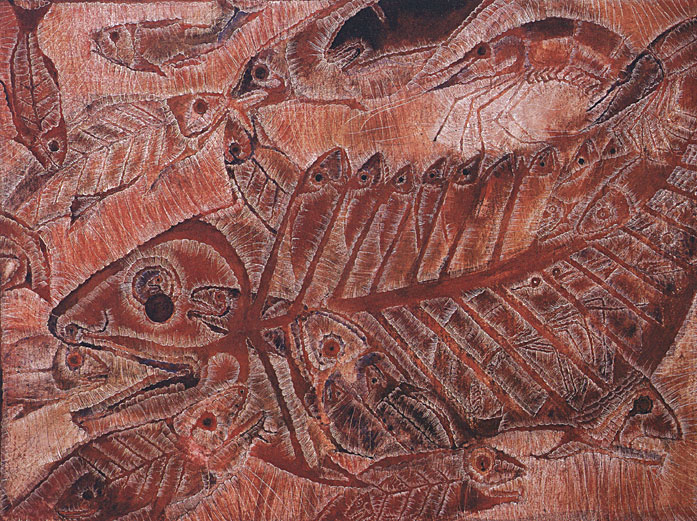 La "zoología fantástica" de Francisco Toledo - netted-fish-and-shrimp-francisco-toledo