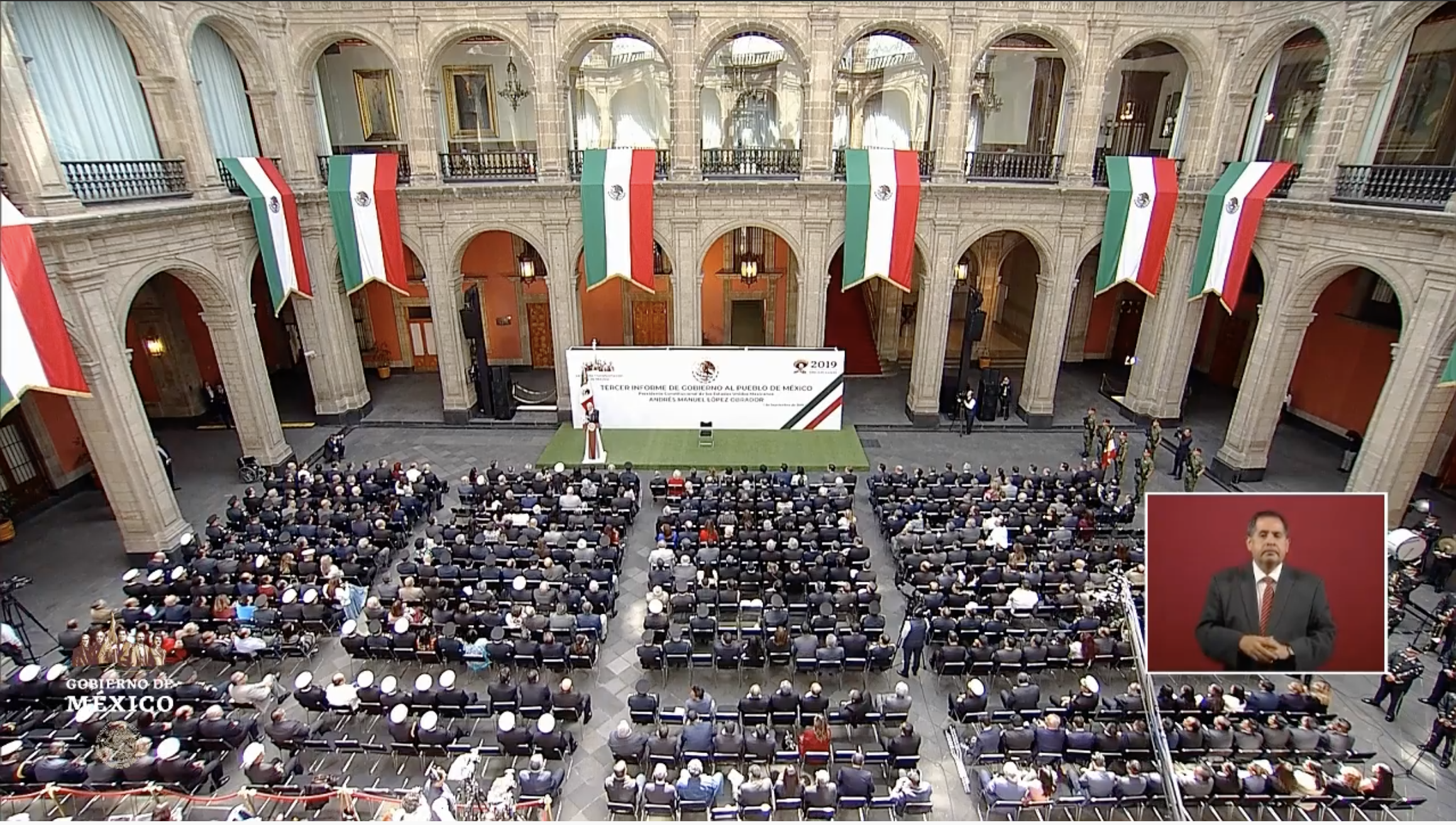 #Fotos Así se vivió el Informe de Gobierno de López Obrador - patio-central-palacio-nnacional
