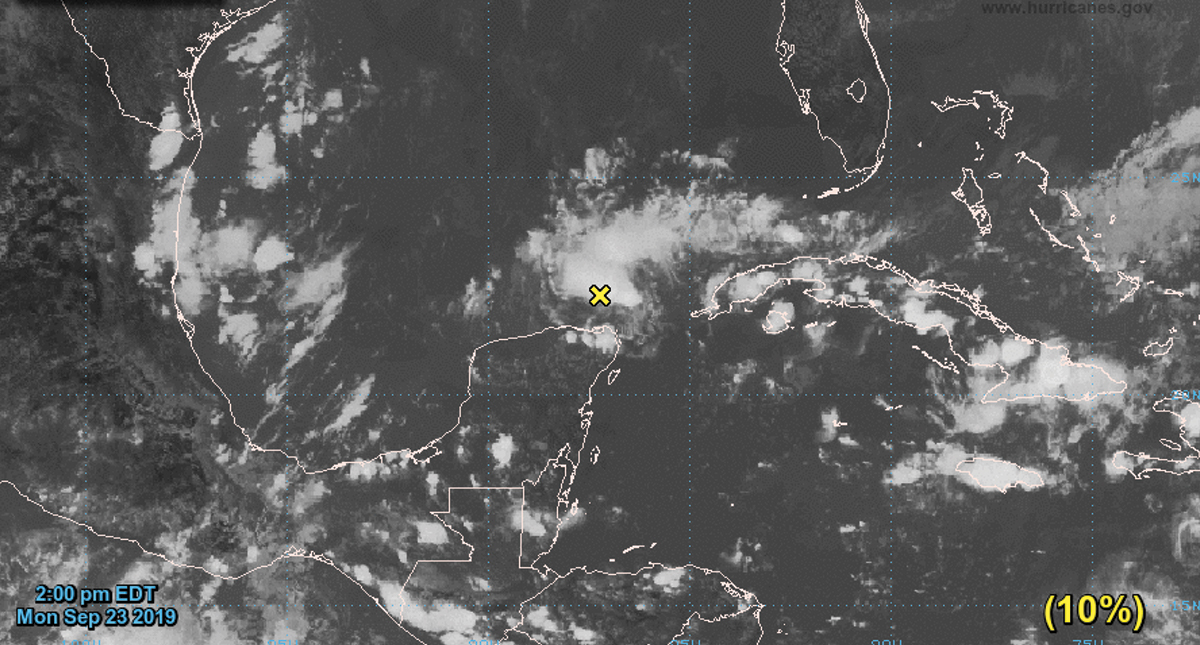 Vigilan zona de baja presión con potencial ciclónico frente a Quintana Roo