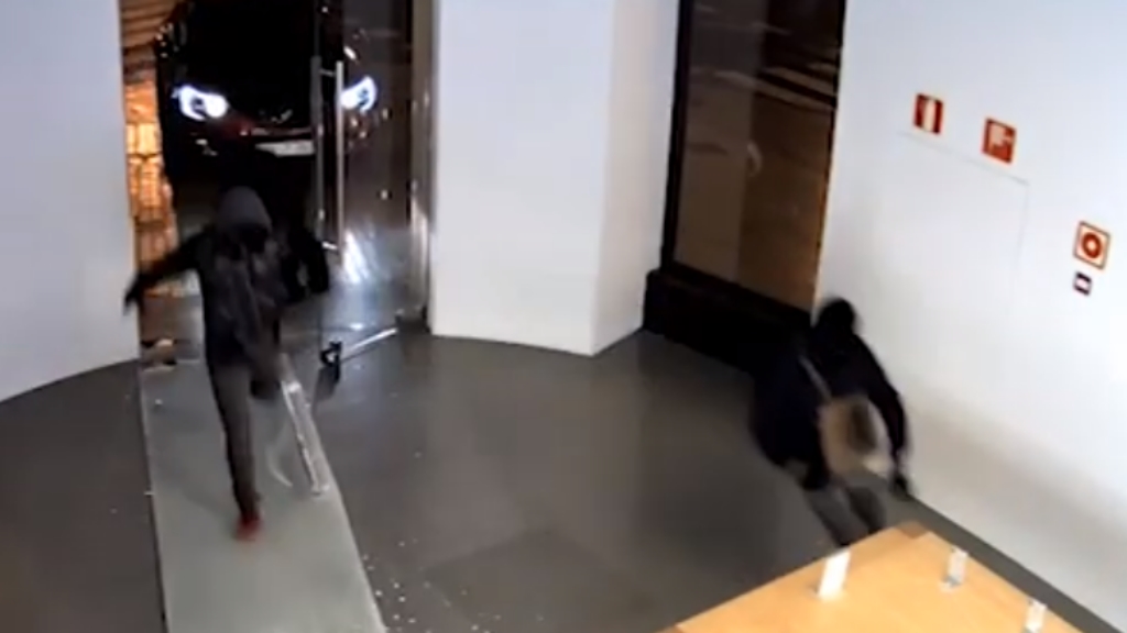 #Video Desarticulan grupo que robaba tiendas de celulares en España