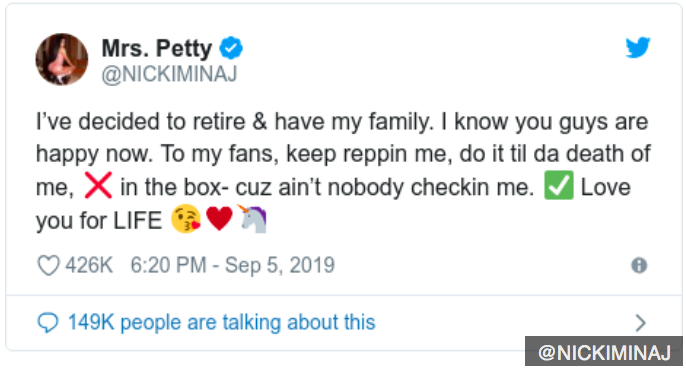 Nicki Minaj se retira de la música para formar una familia - retiro-nicki-minaj