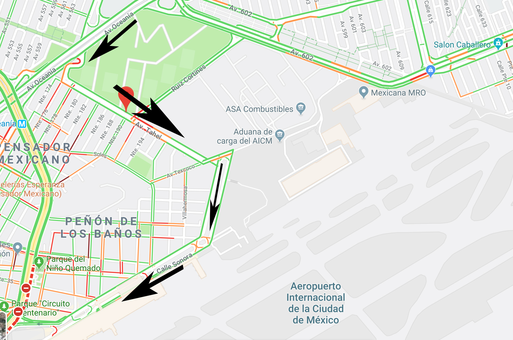 Policías federales bloquean accesos al AICM por Circuito Interior - ruta-alternativa