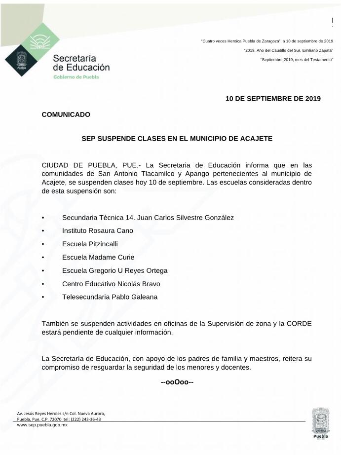 Suspenden clases en Acajete, Puebla tras agresión a militares - suspension-de-clases-en-puebla