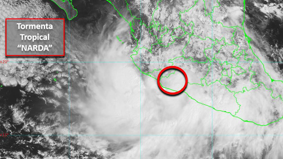 Narda toca tierra en Michoacán con lluvias torrenciales - tormenta-tropical-narda