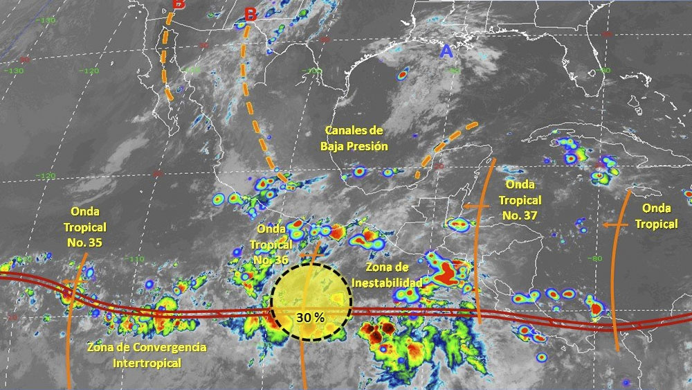 Prevén 30 por ciento de probabilidad para desarrollo ciclónico en el Pacífico