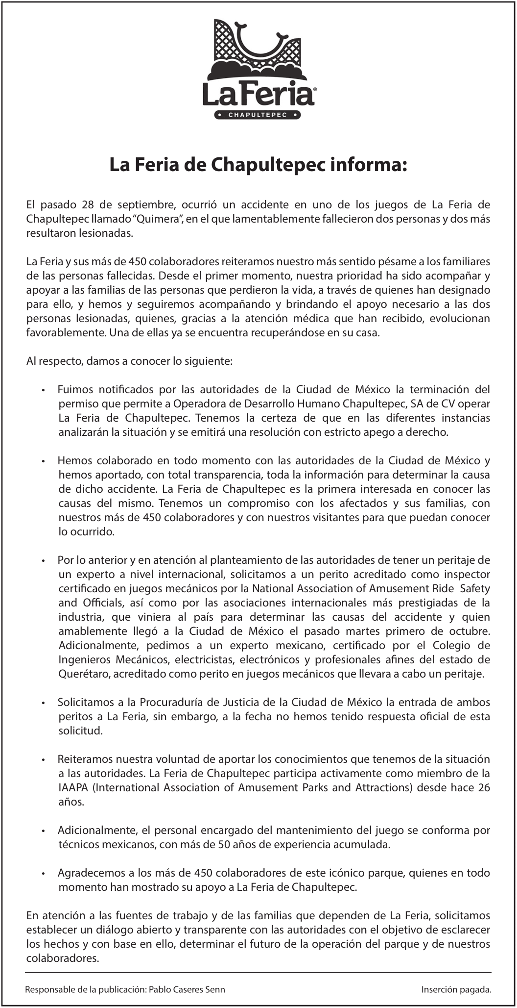 Revocan permiso a operadora de La Feria de Chapultepec - comunicado-revocacion-de-permiso-a-la-feria-de-chapultepec
