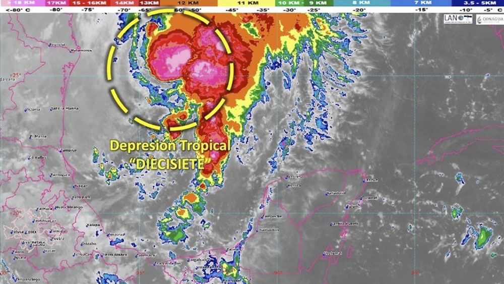 Se forma la depresión tropical 17 en el Golfo de México