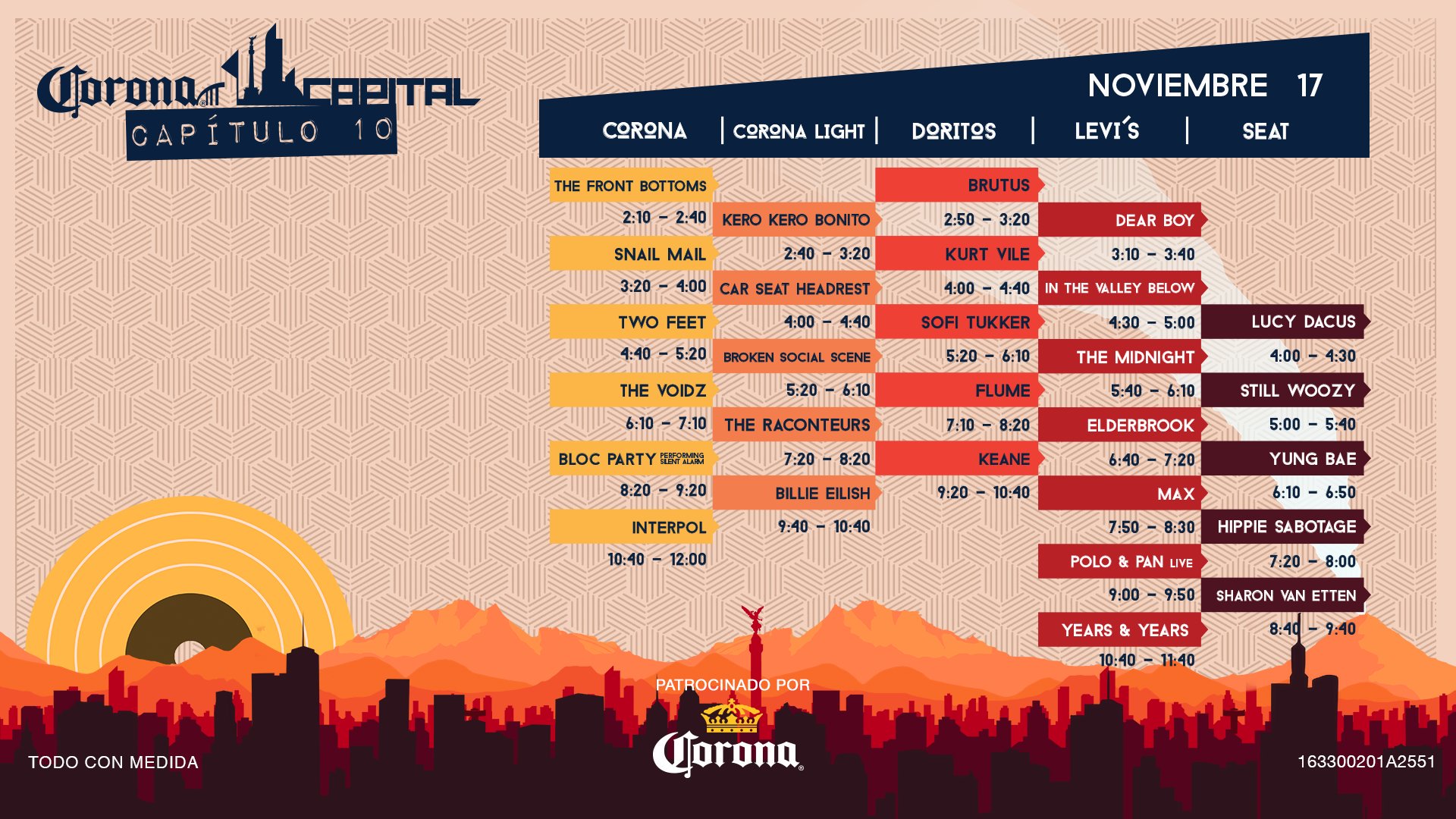 Dan a conocer horarios del Corona Capital 2019 - horarios-corona-capital-dom
