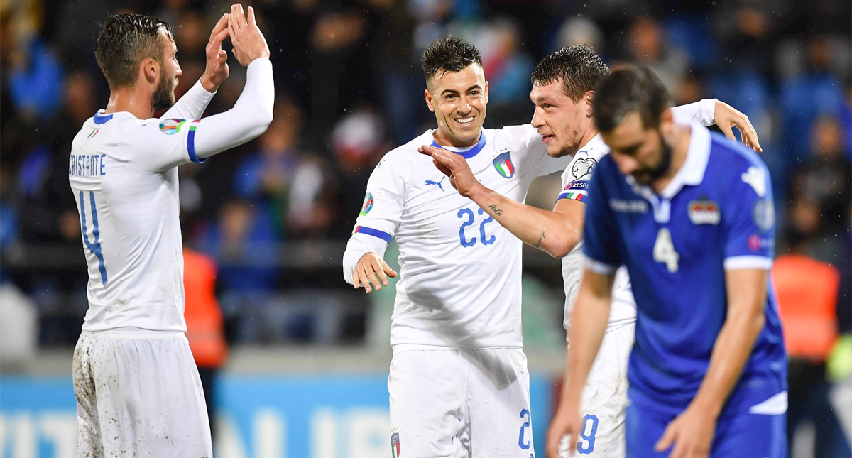 Italia golea a Liechtenstein y se mantiene como primero de grupo para la Euro