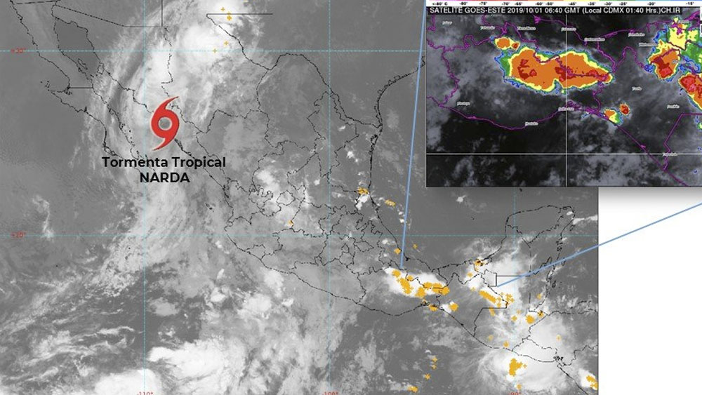 Narda avanza hacia Sonora y provoca lluvias en el noroeste del país