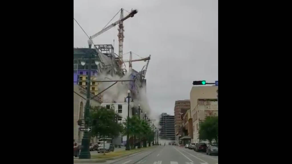 #Video Así ocurrió el colapso en hotel de Nueva Orleans
