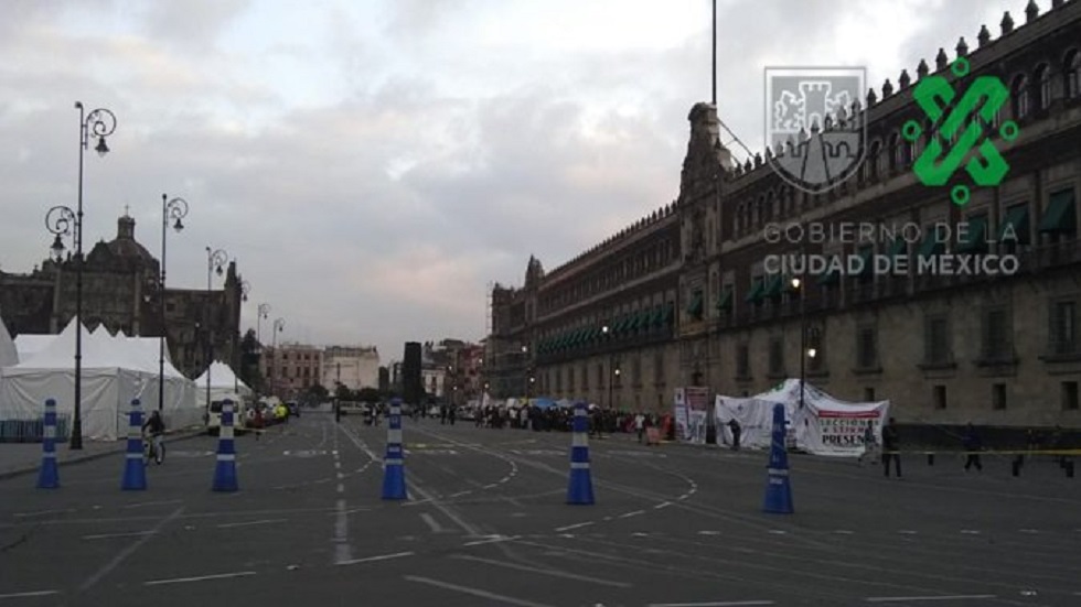 Manifestantes cierran el circuito Plaza de la Constitución