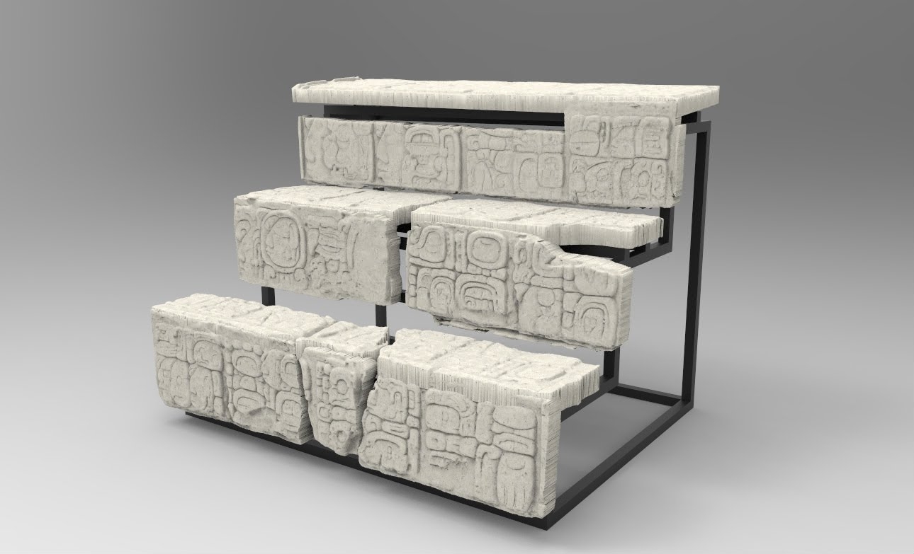 Google, INAH y el Museo Británico digitalizan la cultura maya - render-of-hieroglyphic-staircase-3d-facsimile