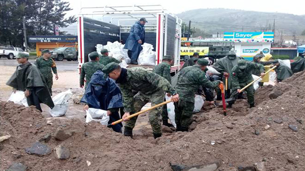 Casi mil 500 elementos de la Sedena auxilian en ocho estados por Narda