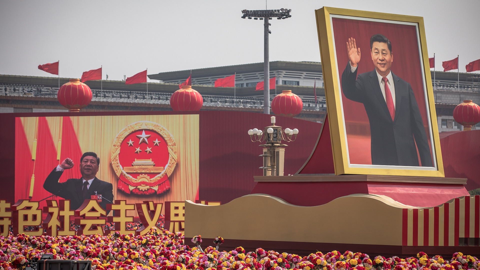 China celebra 70 aniversario de su fundación con desfile y pirotecnia - xi-jinping-en-plaza-de-tiananmen