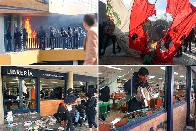 Abren investigaciones por actos vandálicos en la UNAM - actos-vandalicos-en-inmediaciones-de-rectoria-unam