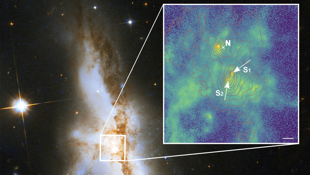 Detectan tres agujeros negros supermasivos en galaxias que se fusionan