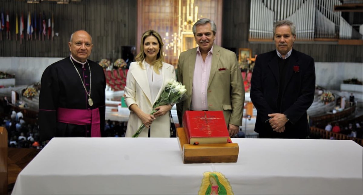 Alberto Fernández, presidente electo de Argentina, visita la Basílica de Guadalupe