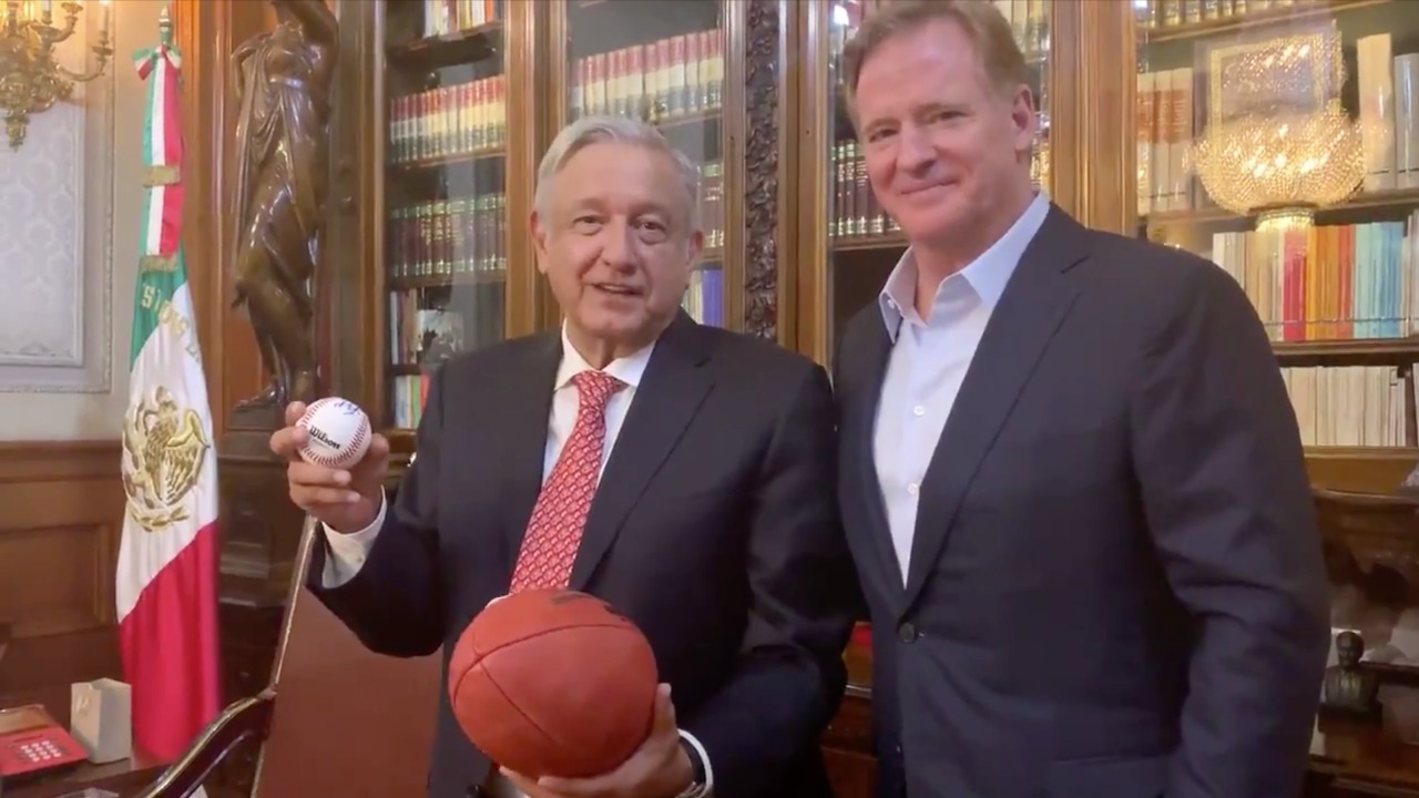 AMLO recibe a Roger Goodell en Palacio Nacional; conversan sobre T-MEC AMLO recibe a Roger Goodell en Palacio Nacional; conversan sobre T-MEC