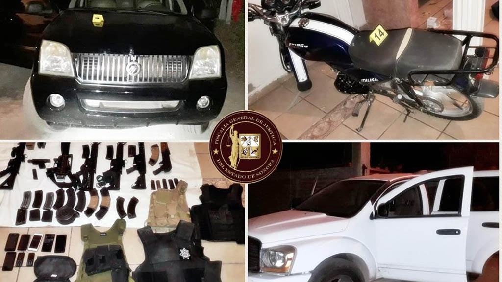 Decomisan armas y vehículos en Empalme, Sonora