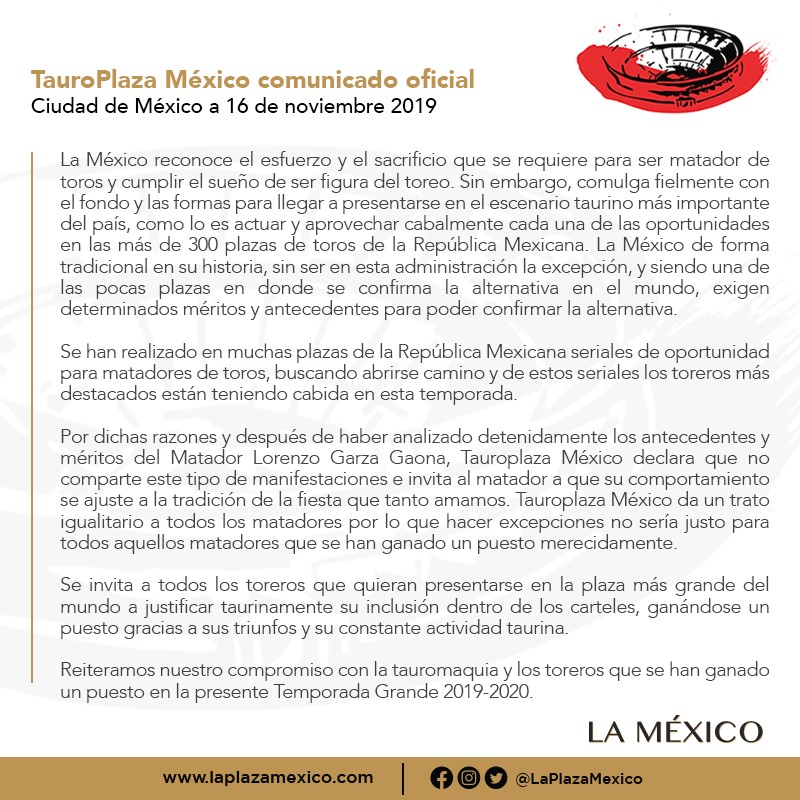 Garza Gaona cumple siete días en huelga - comunicado