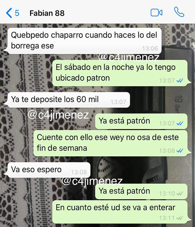 Sicario recibió 60 mil pesos para matar a líder de Los Villafán de Tepito - conversacion-entre-el-fabian-y-azael-sobre-asesinato-de-carlos-villafan
