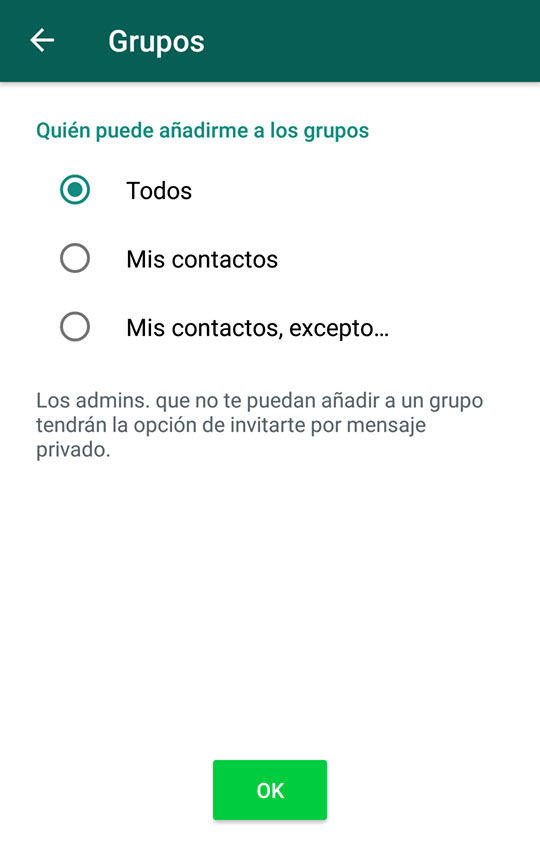 WhatsApp habilita función para controlar invitación a grupos - excluir-contactos-para-que-puedan-agregarte-a-grupos-de-whatsapp