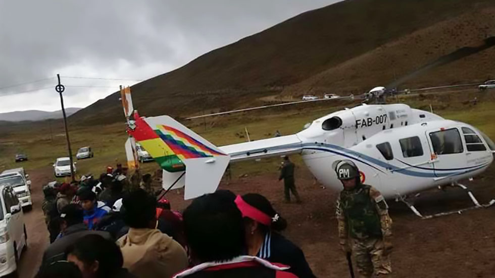 Helicóptero que trasladaba a Evo Morales sufre accidente