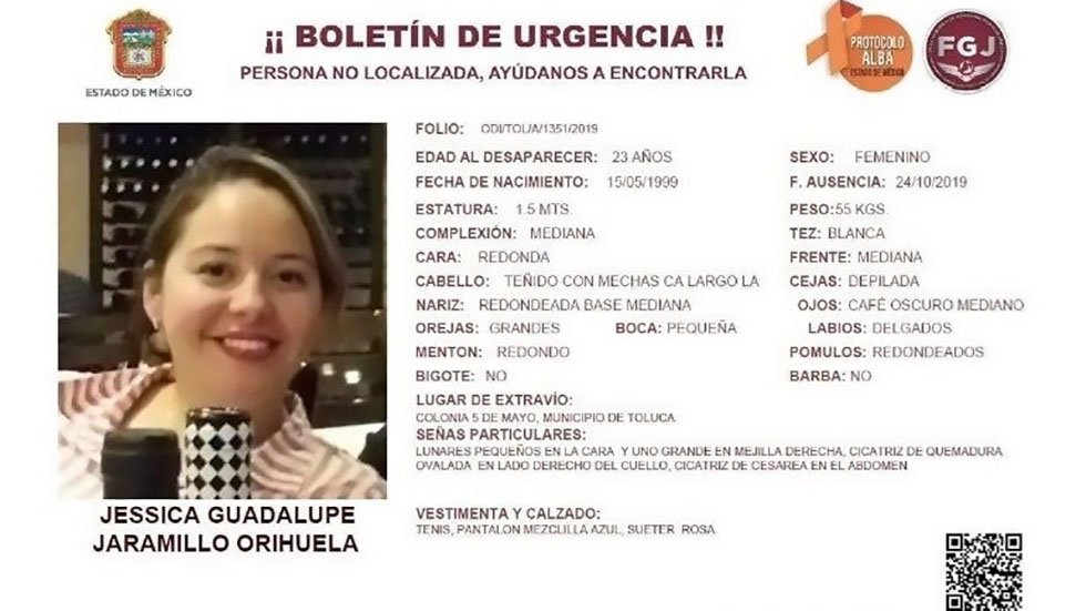 Ofrecen 300 mil pesos por información para capturar a feminicida de Toluca - jessica-guadalupe