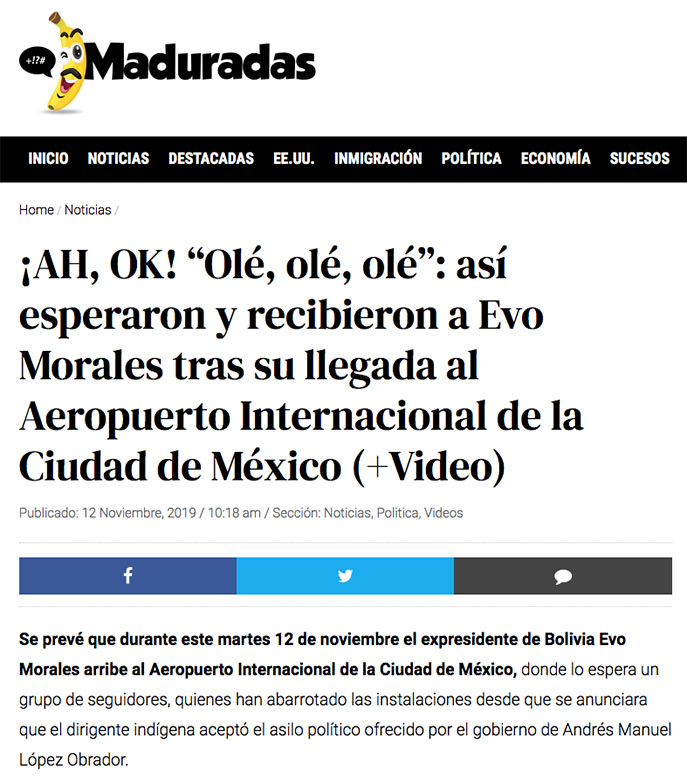 Prensa venezolana cae en broma sobre la llegada de Evo Morales a México - maduradas-sobre-evo-morales-a-mexico