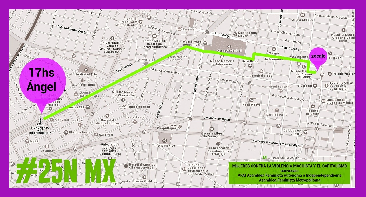 Arriban mujeres policías a Paseo de la Reforma por marcha 'Ni una Menos' - marcha-feminista-del-angel-de-la-independencia-hasta-el-zocalo