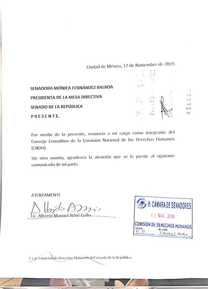 Alberto Manuel Athié renuncia a Consejo Consultivo de la CNDH - monica-fernandez-cndh