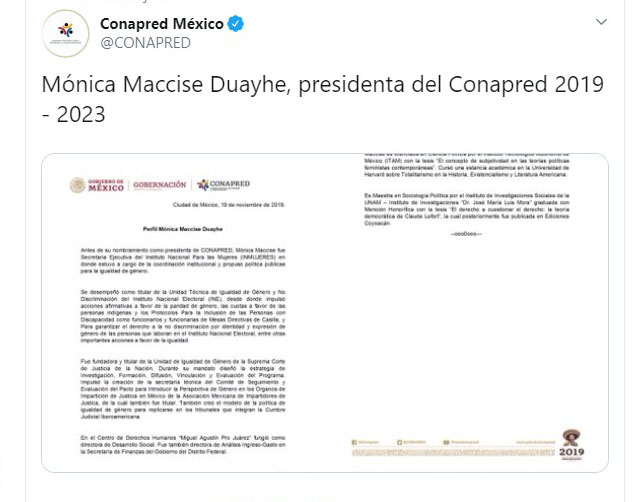 Conapred nombra a Mónica Maccise como su nueva presidenta - nueva-presidenta-del-conapred