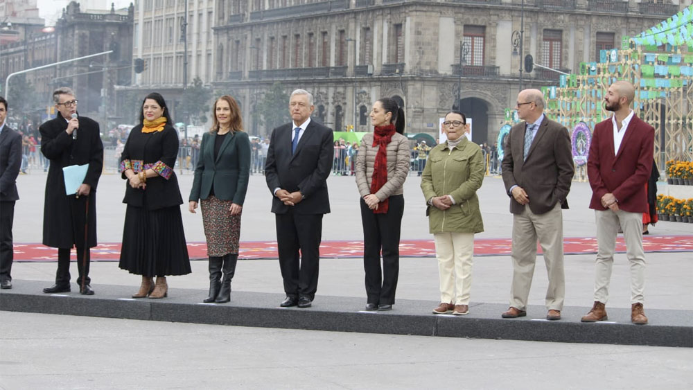López Obrador inaugura Ofrenda Monumental en el Zócalo