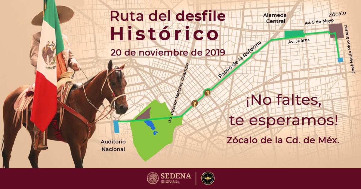 Las vialidades cerradas por el desfile de la Revolución Mexicana - ruta-desfile