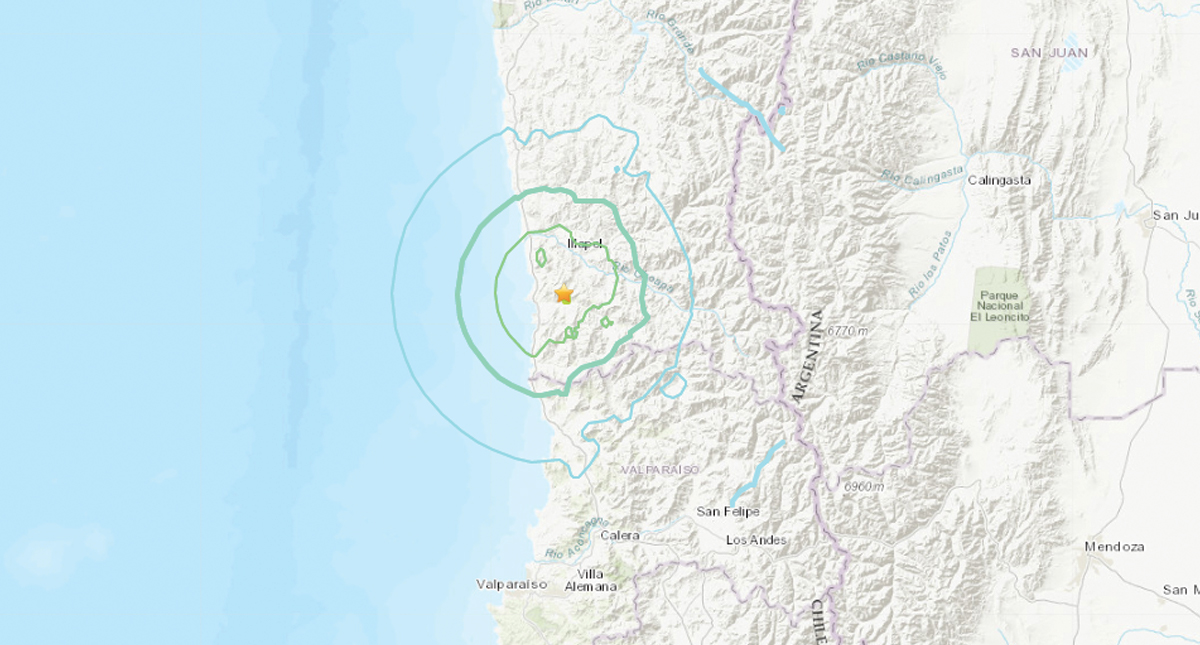 Se registra sismo de 6.1 en Chile