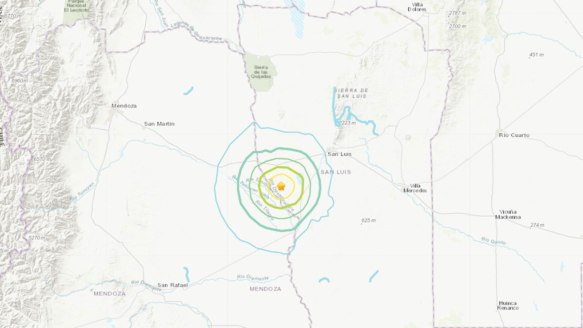 Sismo de 5.8 sacude Mendoza, Argentina