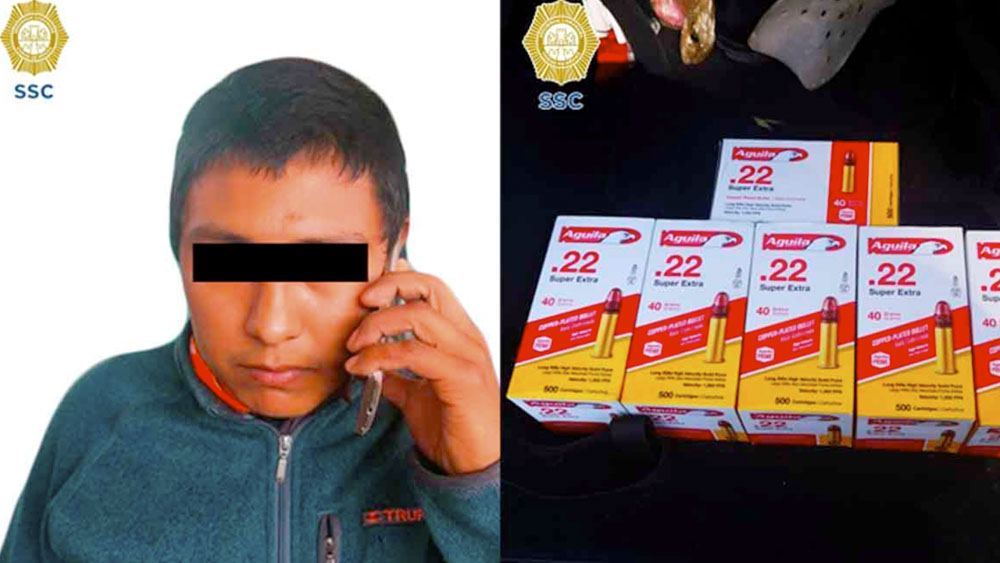 Detienen a hombre con tres mil cartuchos en central camionera