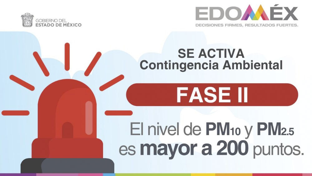 Activan Fase 2 de Contingencia Ambiental en Toluca y Santiago Tianguistenco
