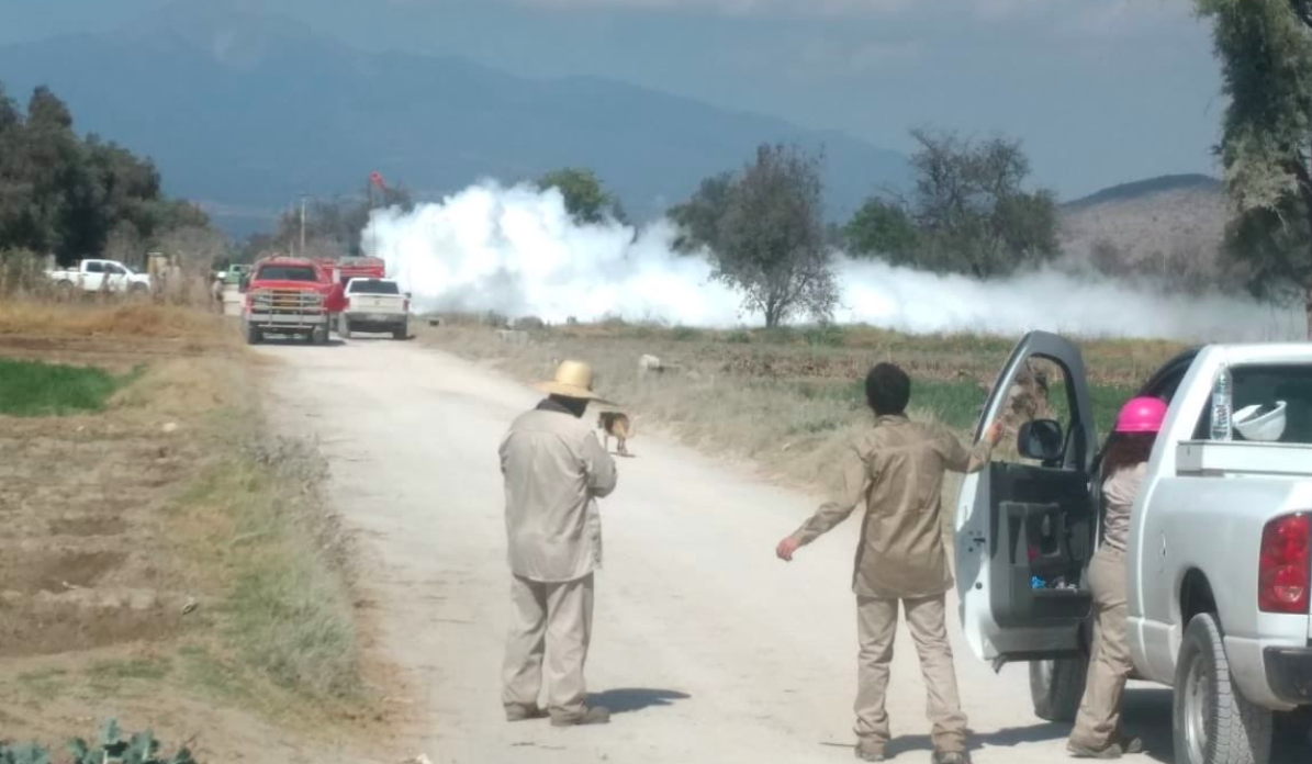 Nueva fuga de gas en ducto de Tepeaca provoca desalojo de habitantes