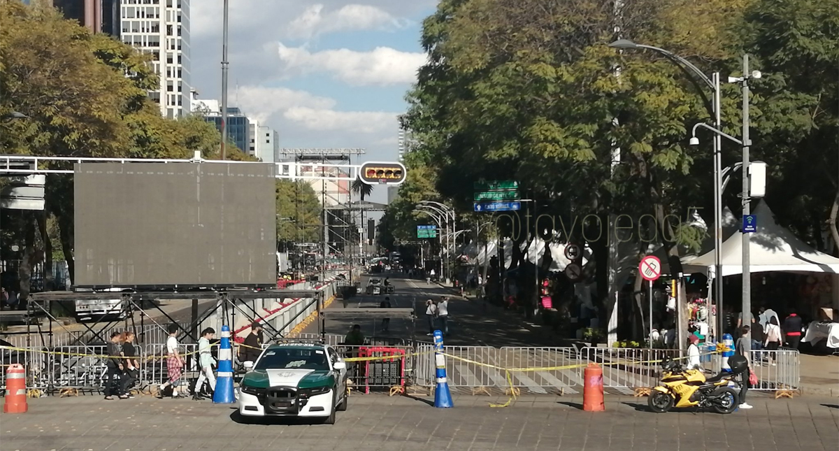 Cierre parcial de Reforma por festejos de Año Nuevo en Ciudad de México