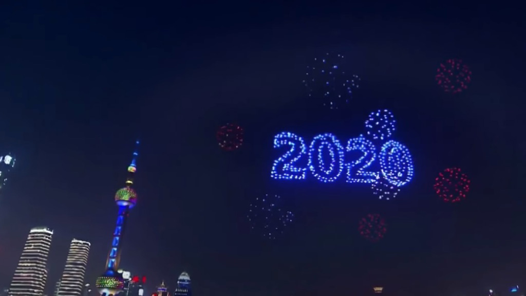 Shanghai cambió la pirotecnia por espectáculo de drones en Año Nuevo