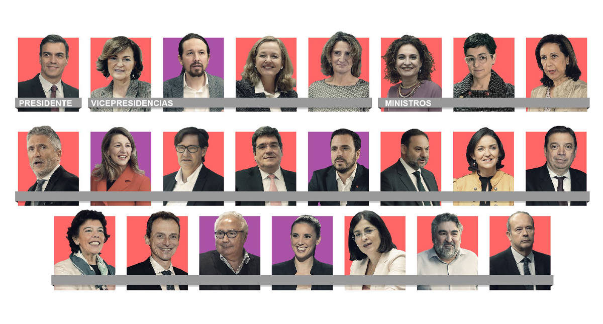 Conforman primer Gobierno de coalición de España