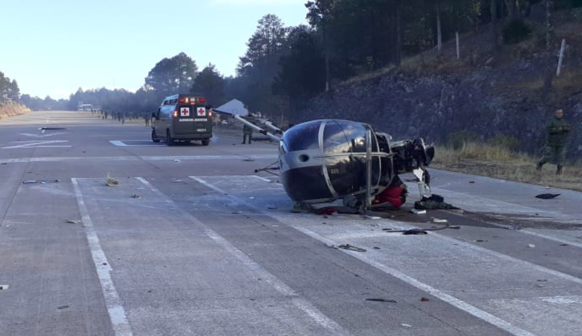 Cae helicóptero de la Sedena en Chihuahua; hay 4 heridos